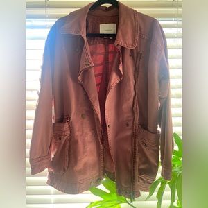 Anthropologie Rose Pink Spring Utility Jacket